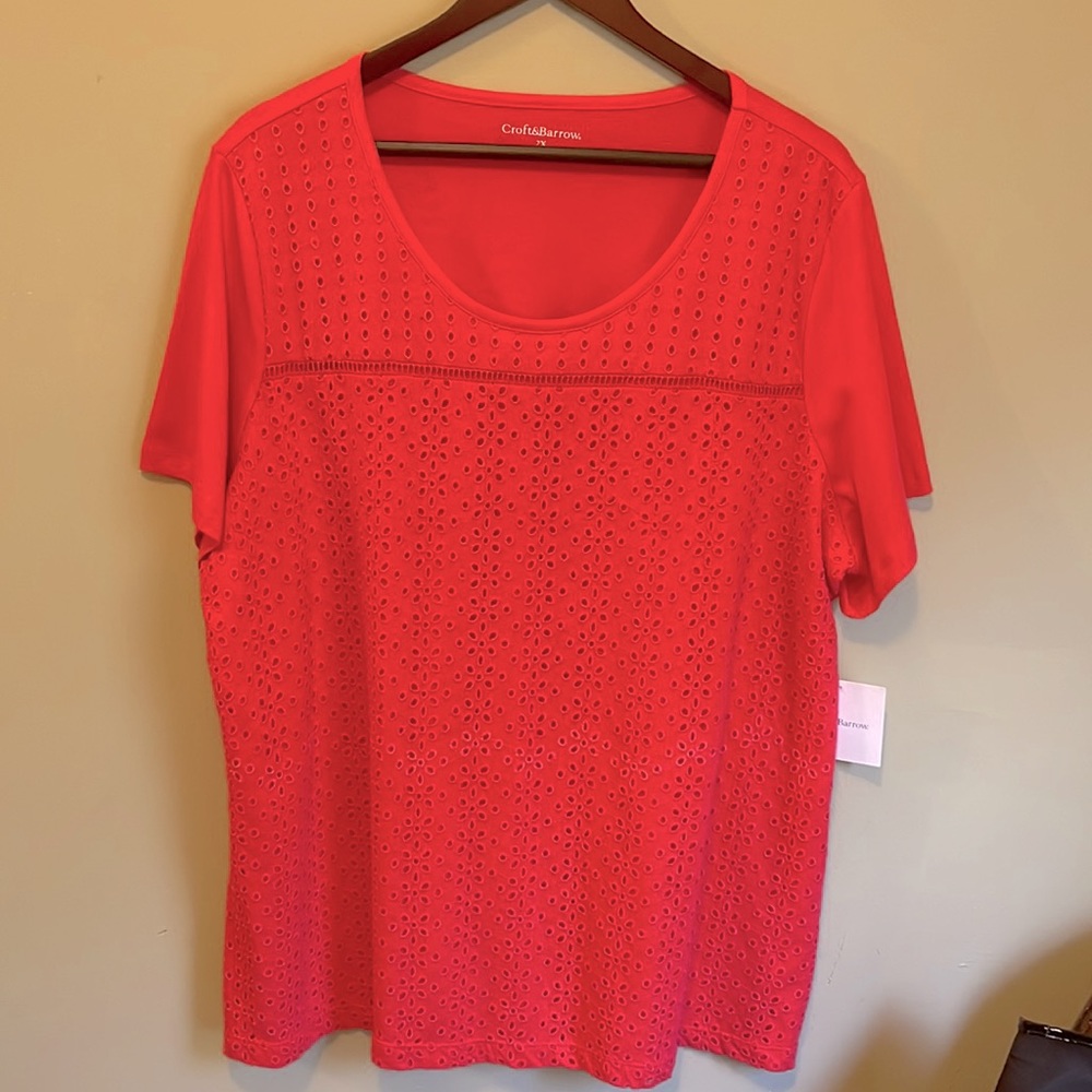 NWT Croft and Barrow Short sleeve top 2X